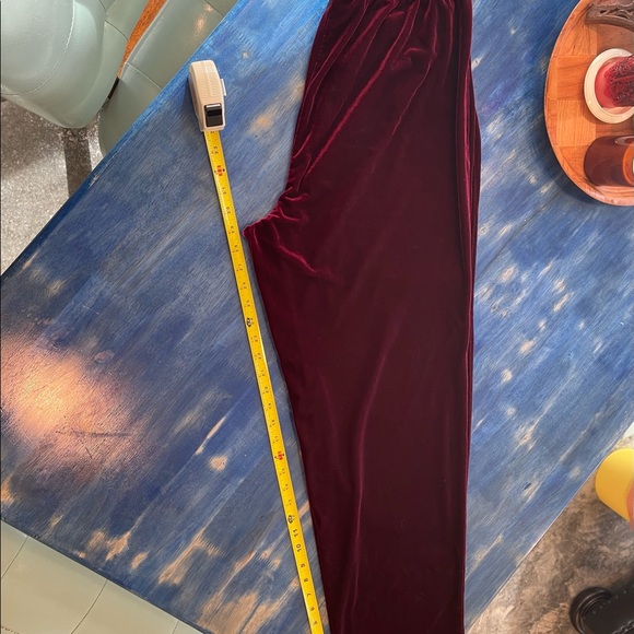 Vintage Always Caroline jimelliot.com Deep Burgundy Velour Pants /Large 30”waist - Picture 9 of 9